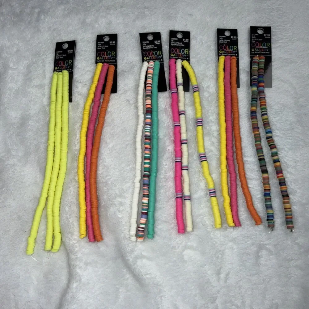 Vinyl Disc Beads 17 full strands of 200+ beads per strand New By Color Gallery